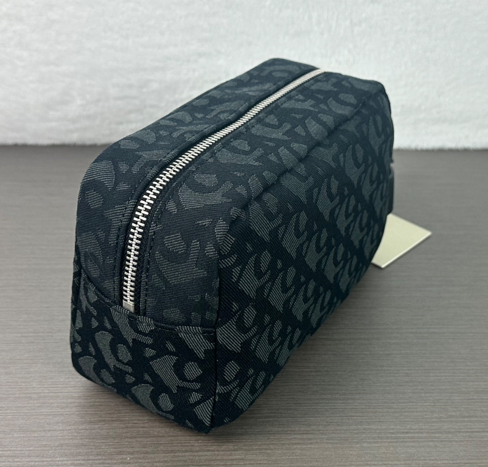 Calvin Klein Men’s Black Allover Monogram Logo Dopp/Toiletry Kit Bag NWT