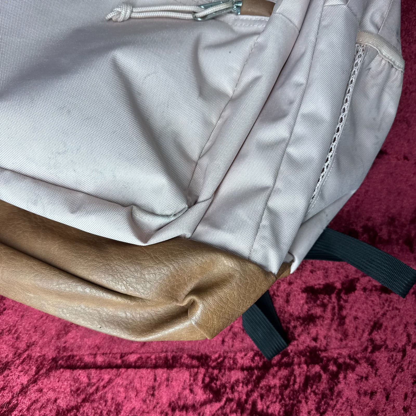 JanSport Cool Student Backpack Mens Light Pink Brown Adjustable Strap For Laptop