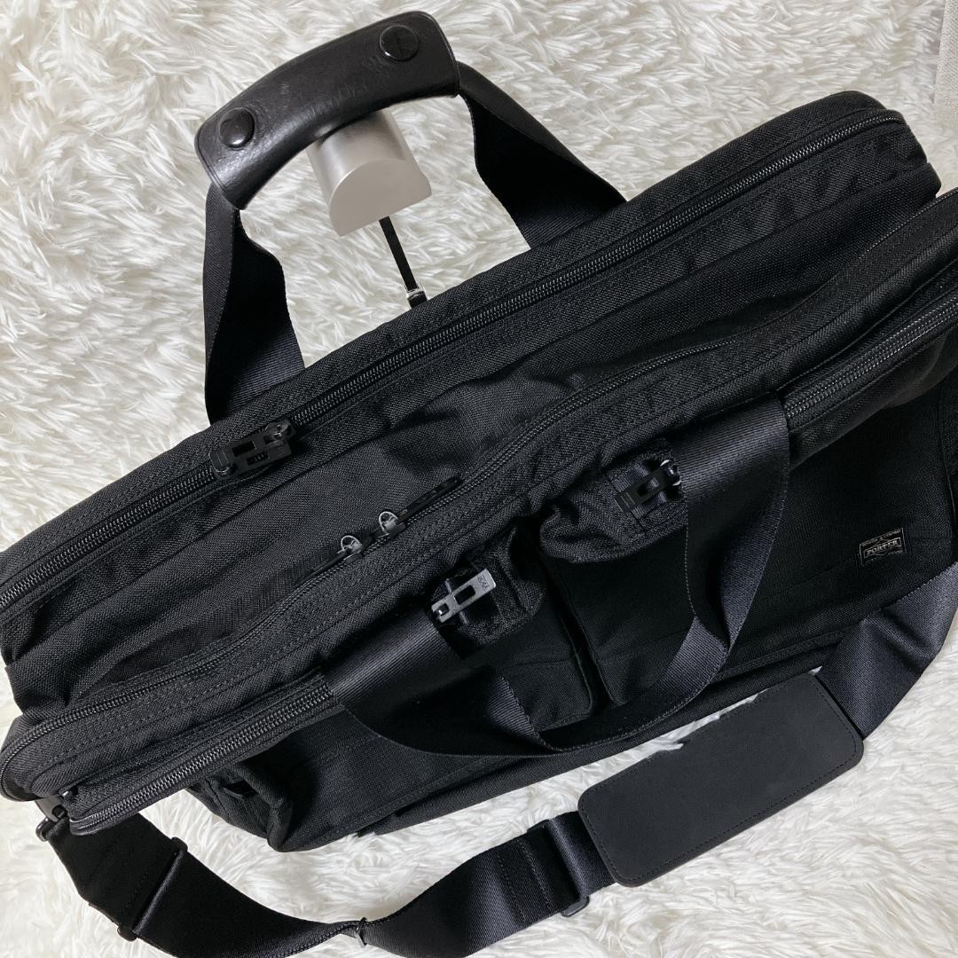 Authentic Porter Yoshida Kaban Ains Business Bag 2-Way Black Large 37cm Tall