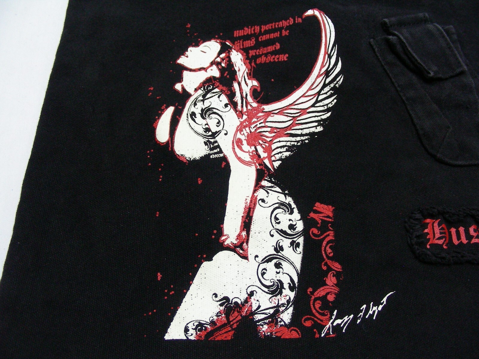 HUSTLER – Larry Flint – Black Screen Printed – Super Rare Book Bag!