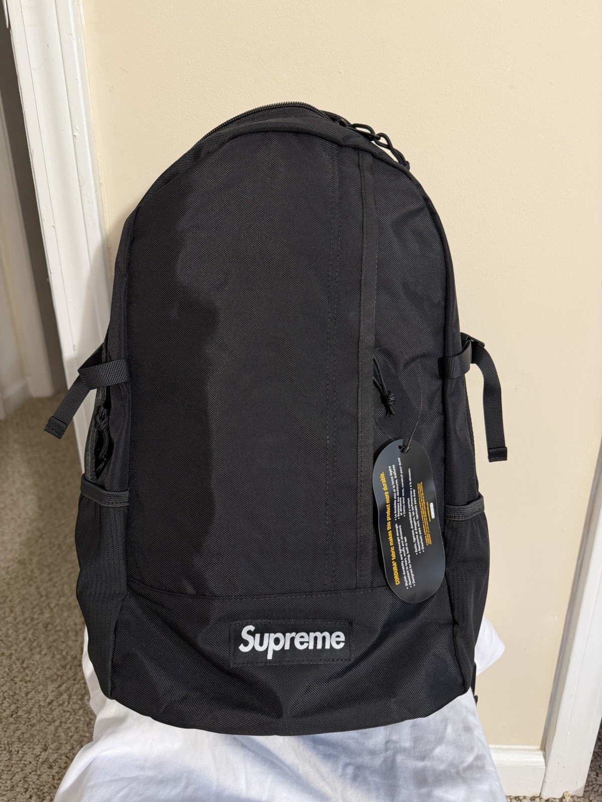 Supreme Cordura SS18 Ripstop Nylon Backpack Black – 100% Authentic