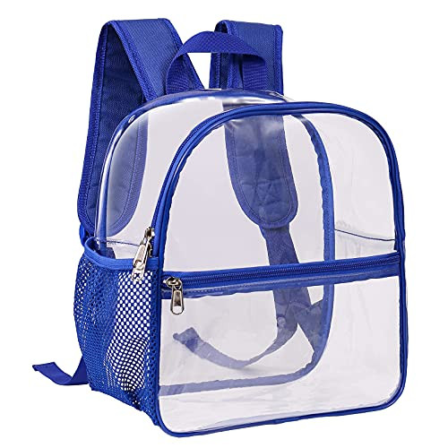 Clear Mini Backpack Stadium Approved, Water proof Transparent Backpack for Blue