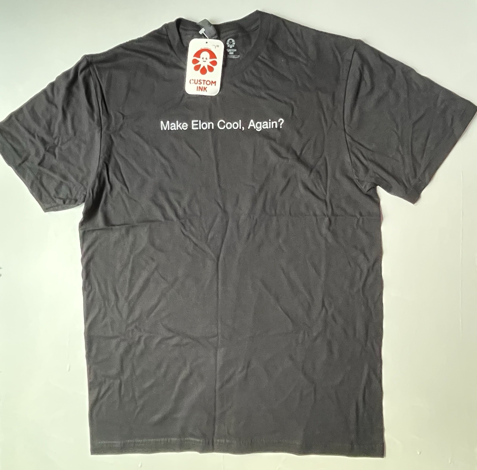 NWT Men’s M Black “MAKE ELON COOL AGAIN?” T-Shirt Short Sleeve 100% Cotton