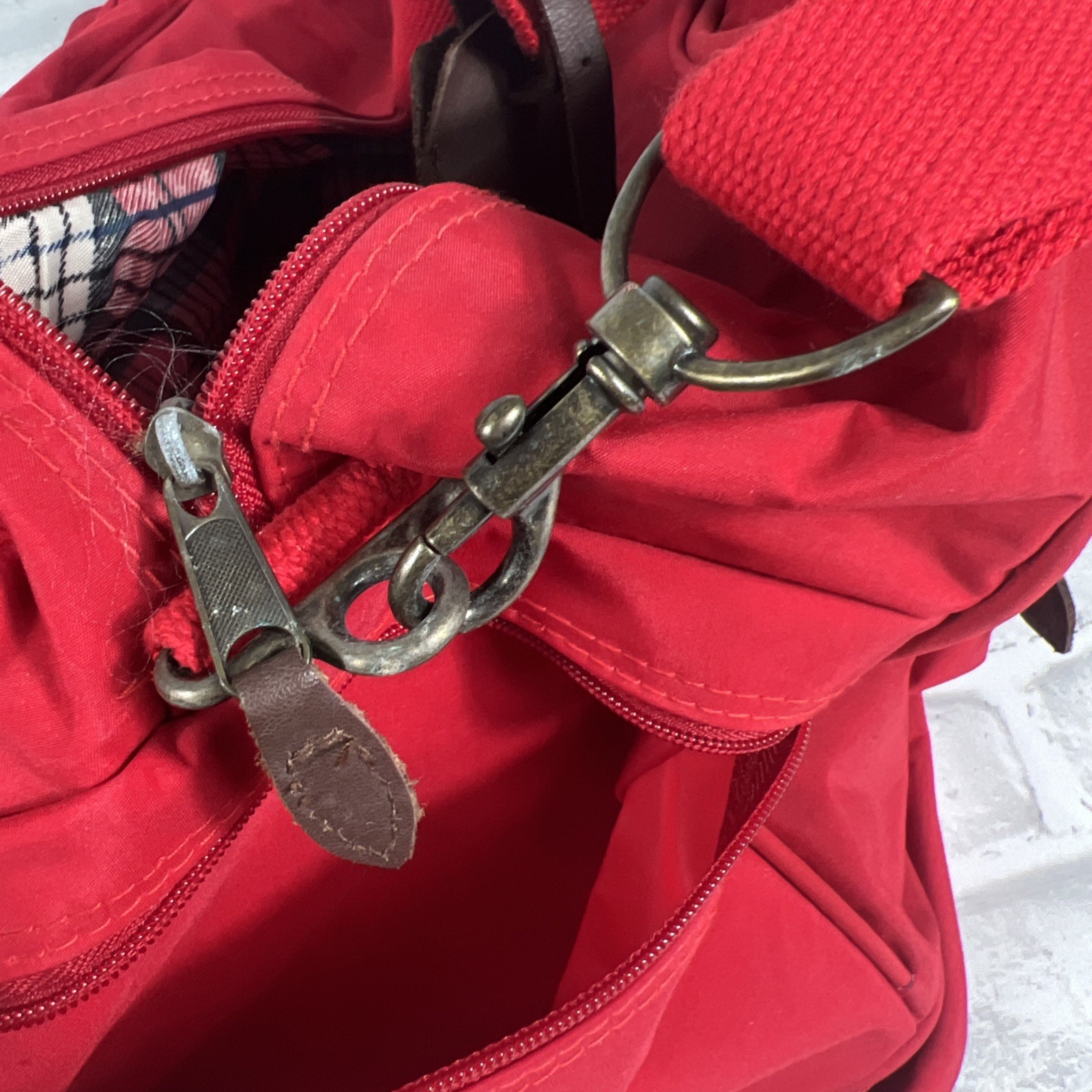 Marlboro Country Store Red Brown Canvas Leather Shoulder Travel Duffle Bag