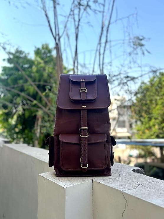 New Large Genuine Leather Back Pack Rucksack Travel Bag For Men’s and Women’s