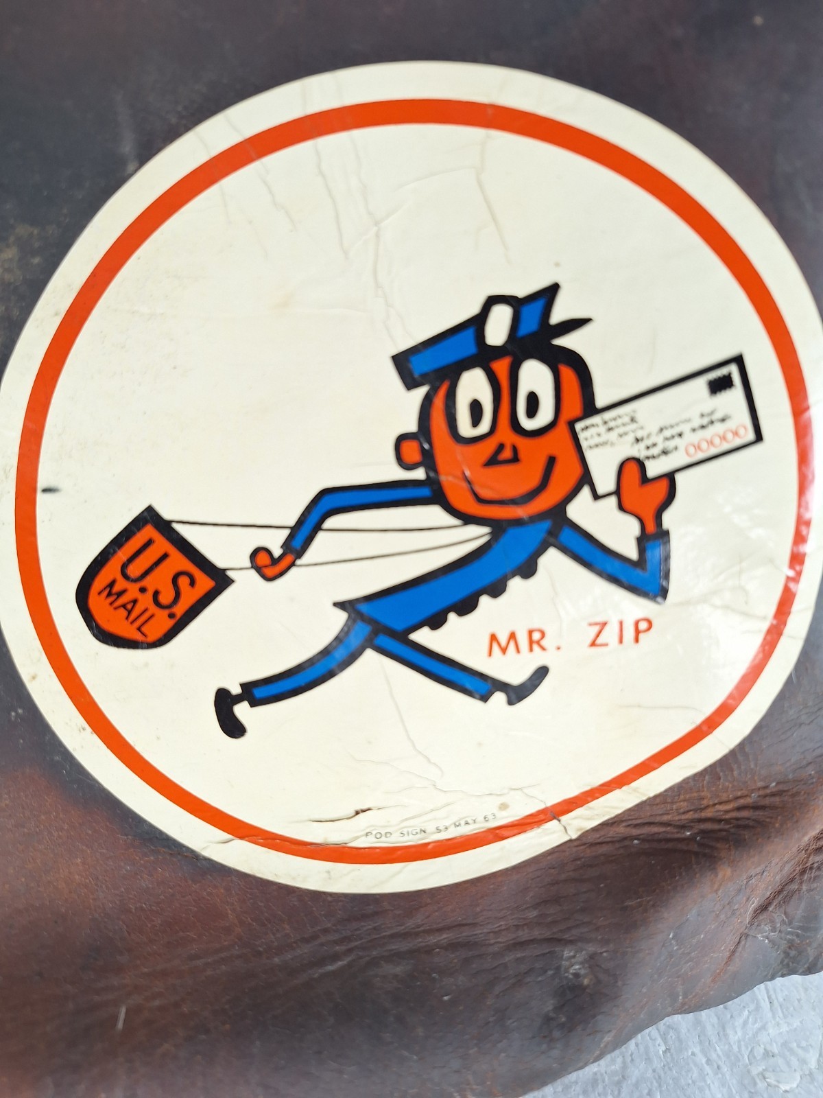 Vintage USPS 1964 Byron U.S. MAIL Mr Zip Postal Leather Carrier Bag USPS ZIPPY