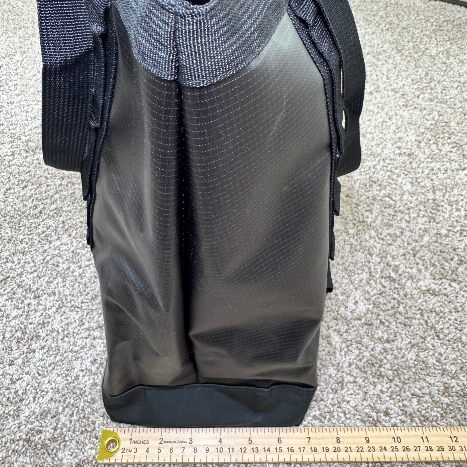 Journeyman Tote Bag Black Ripstop Utility Shoulder Bag Buckle Closure