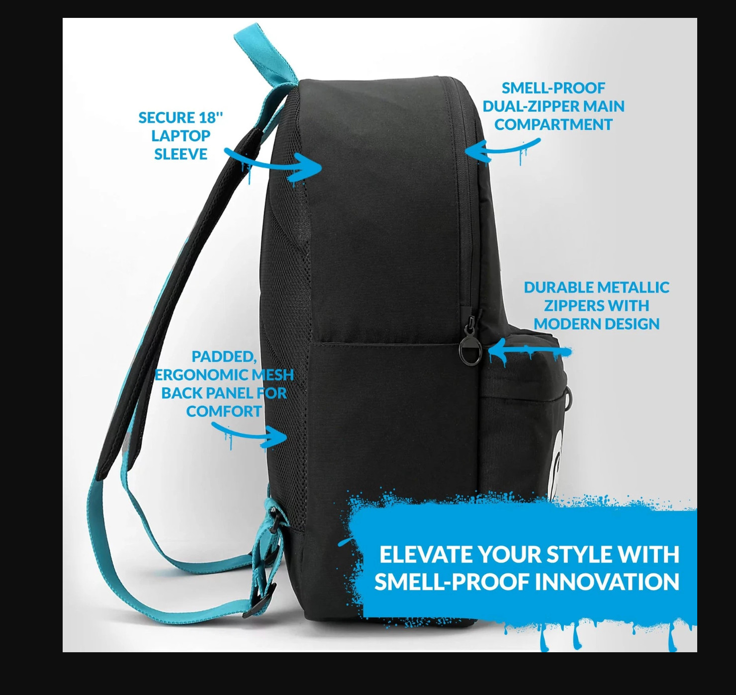 COOKIES NEW Orion Canvas Smell Proof Backpack 22.8L Odorless Travel Backpack