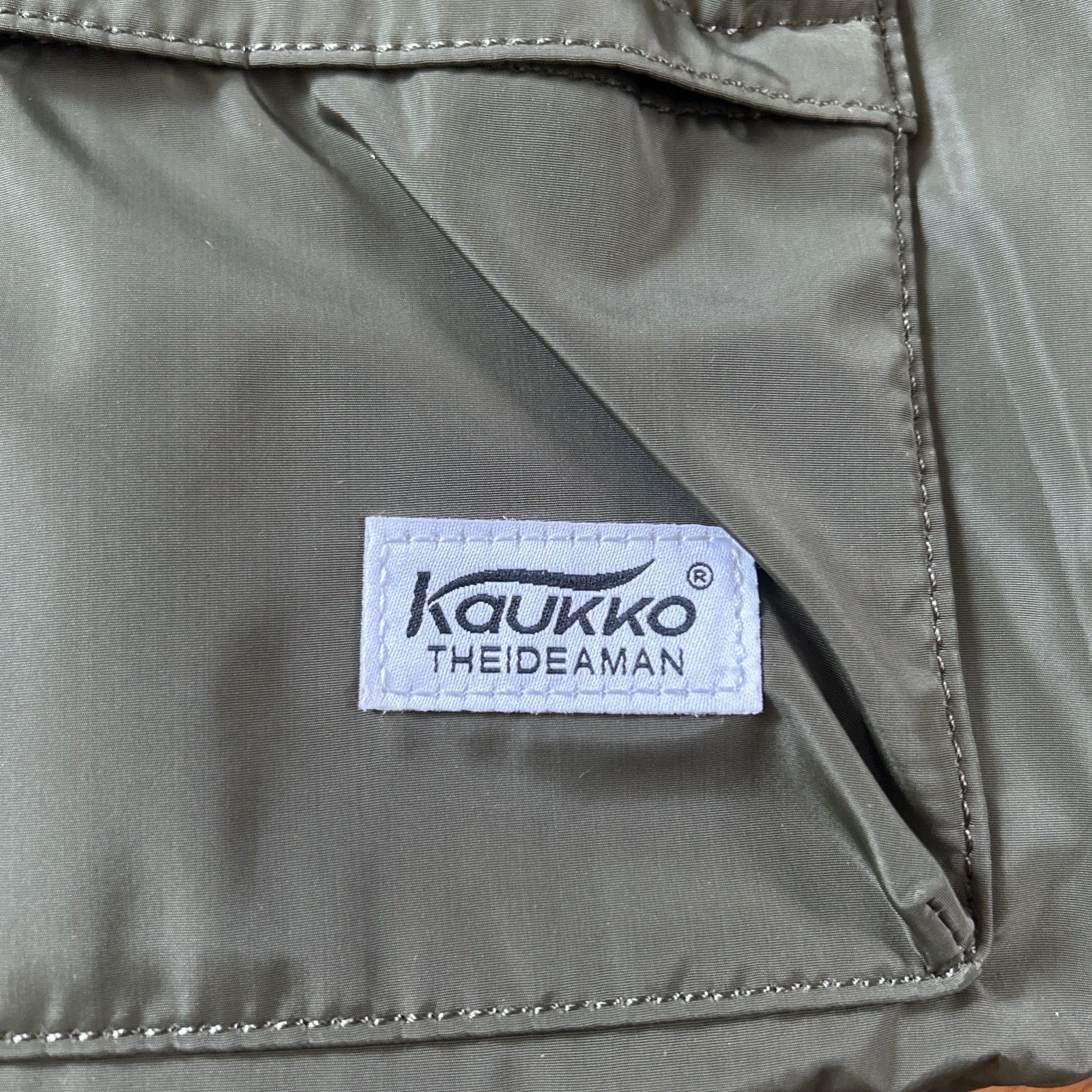 Kaukko Theideman Cinch Top Nylon Back Pack Sack Army Green EUC