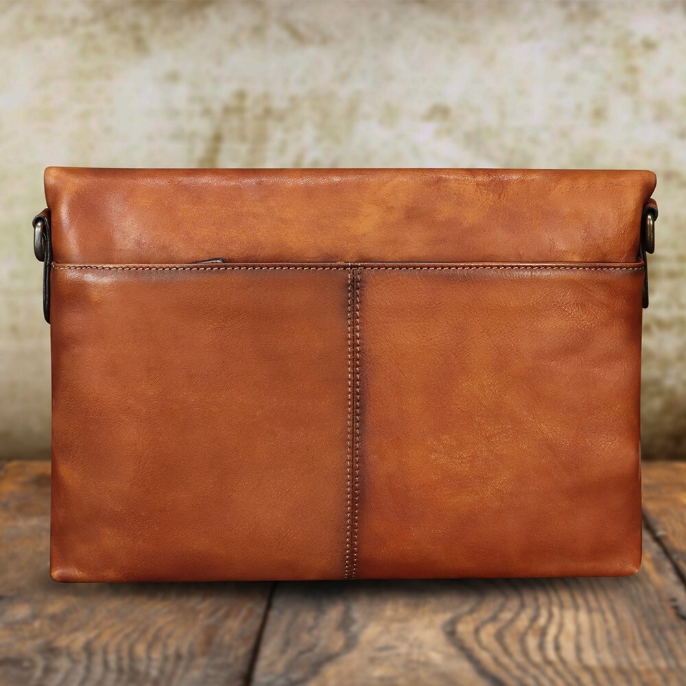 Genuine Leather Messenger Bag for Men Shoulder Bag Clutch bag Crossbody Purse