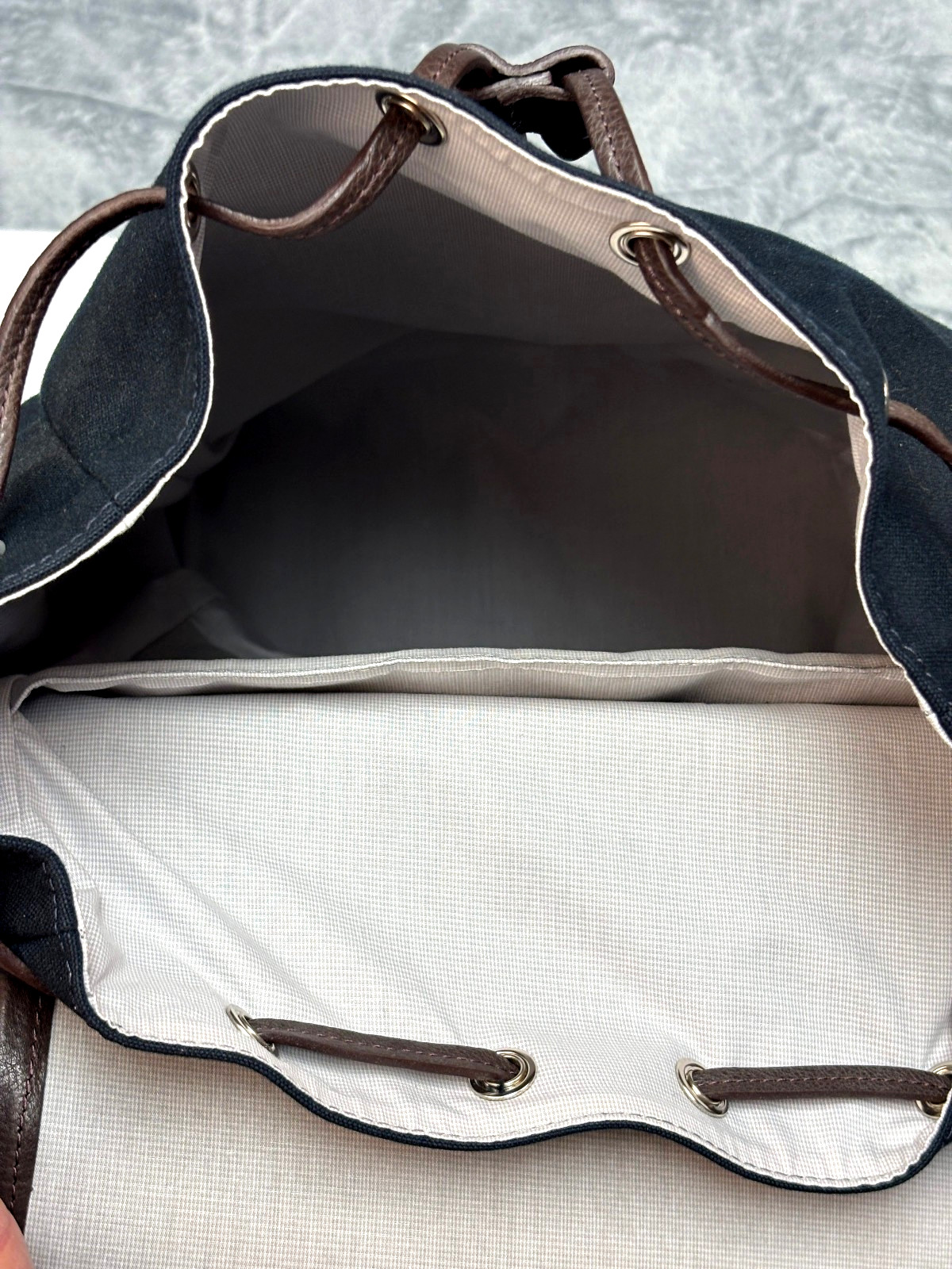 $355 New Daines & Hathaway Ventile Canvas Leather Backpack Navy Ventile DUFFLE