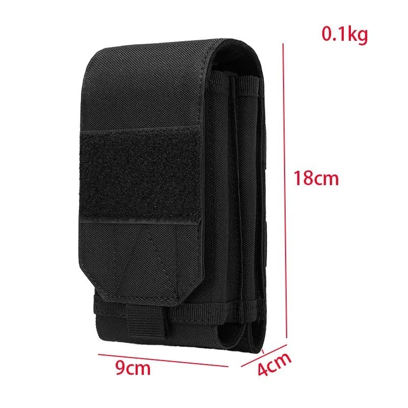 Tactical MOLLE Double Phone Pouch Waist Bag Nylon 600D EDC Outdoor Gear Case