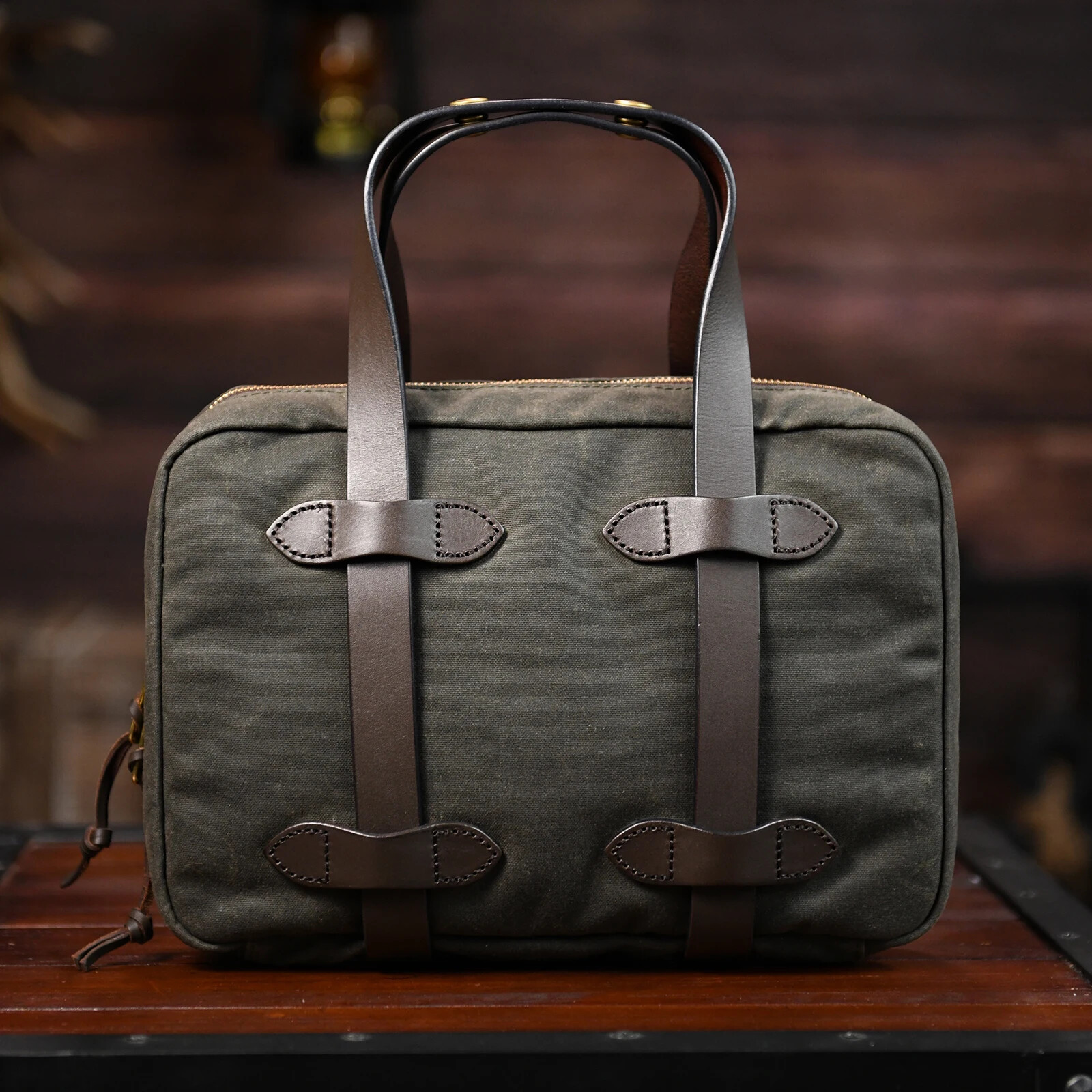 Oil Waxed Canvas Small Briefcase Size 31*22*7cm Casual Handheld Bag