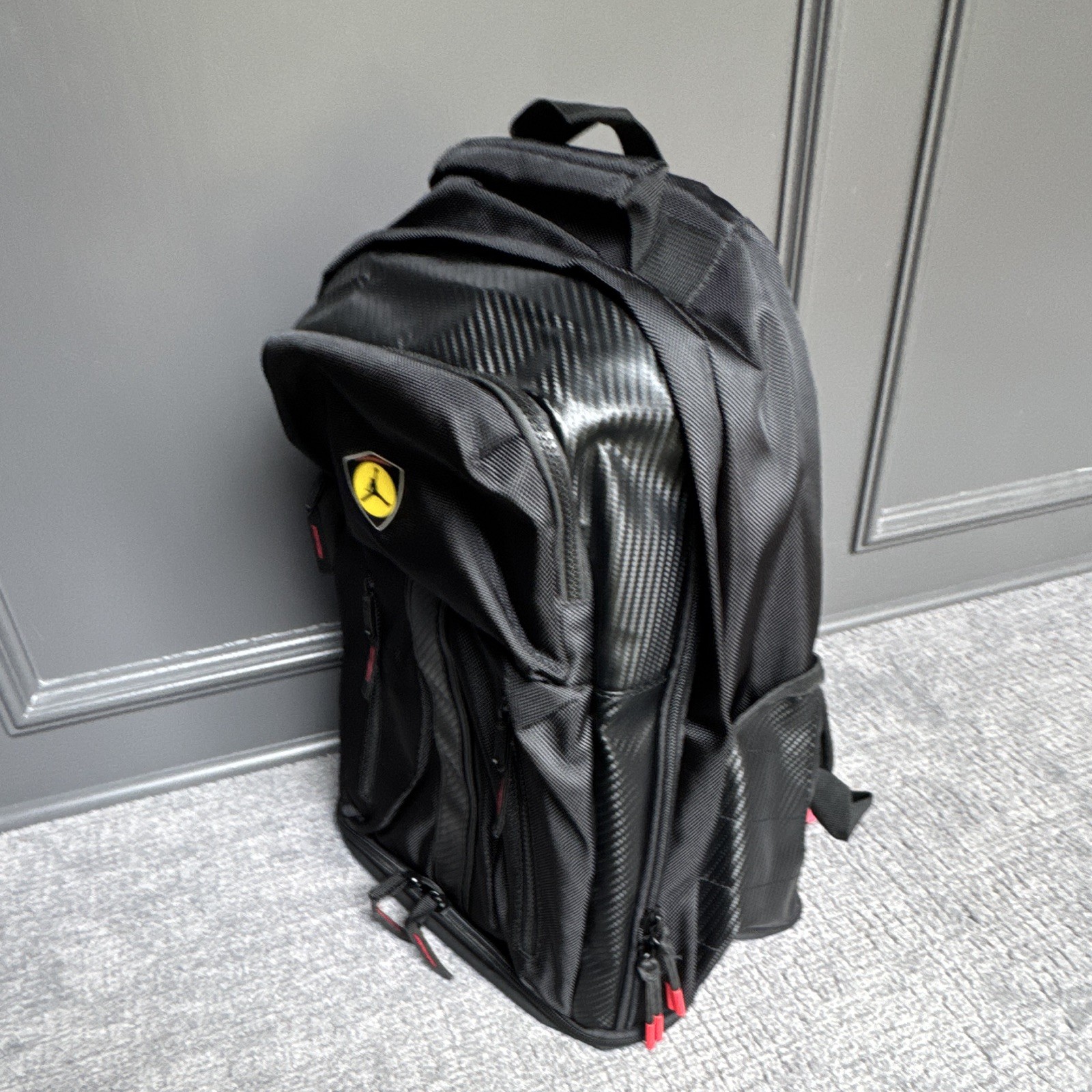 Air Jordan Moto Jordan 14 Backpack BRED Black Red Size L RARE [9A0618-023]