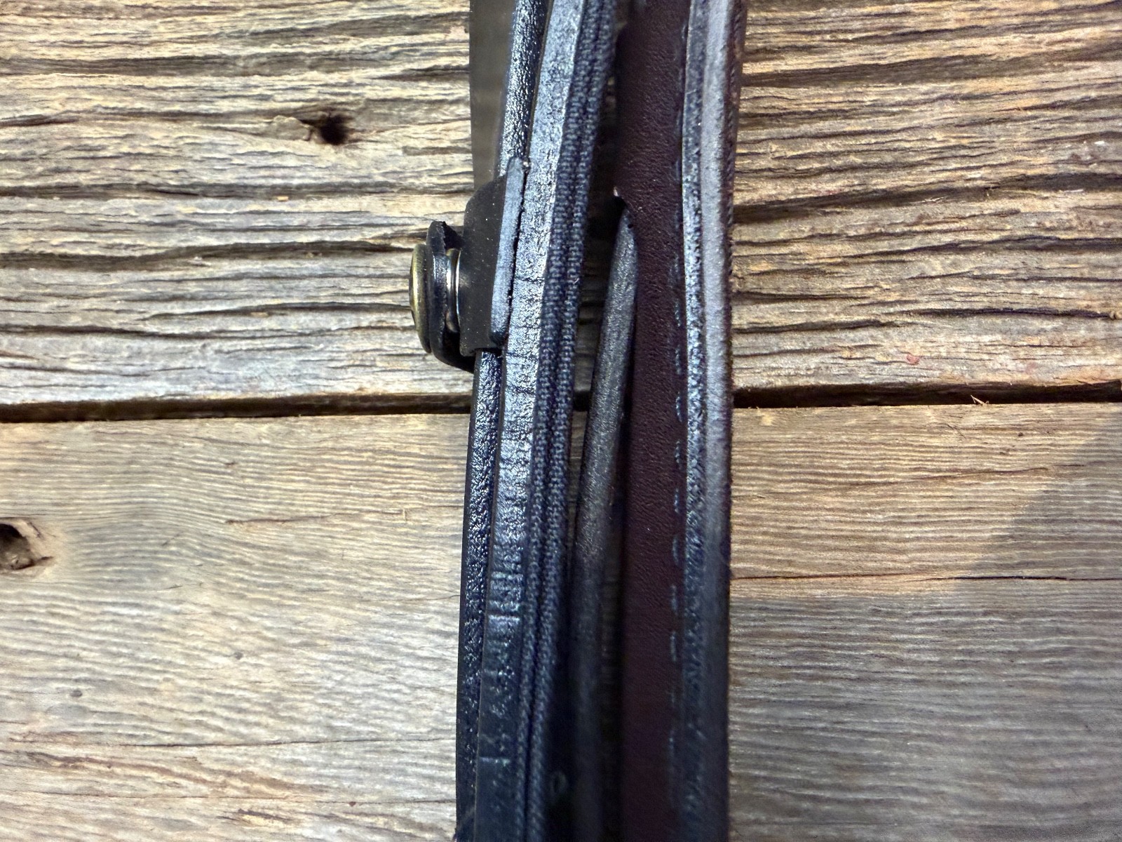 Filson Leather Shoulder Strap MADE IN USA Black Bridle Brass Adjustable Vintage