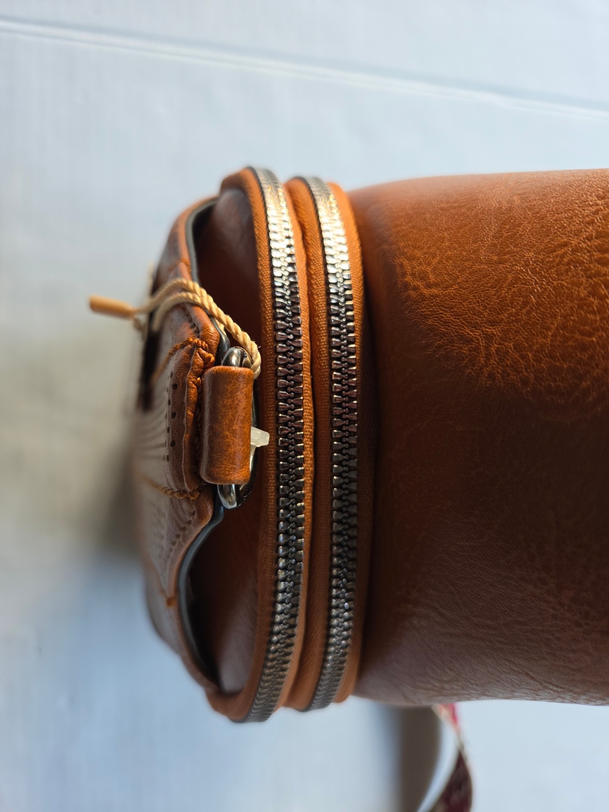 Sam & Hadley Western Cognac Color Crossbody Sling Bag with Studded Accent
