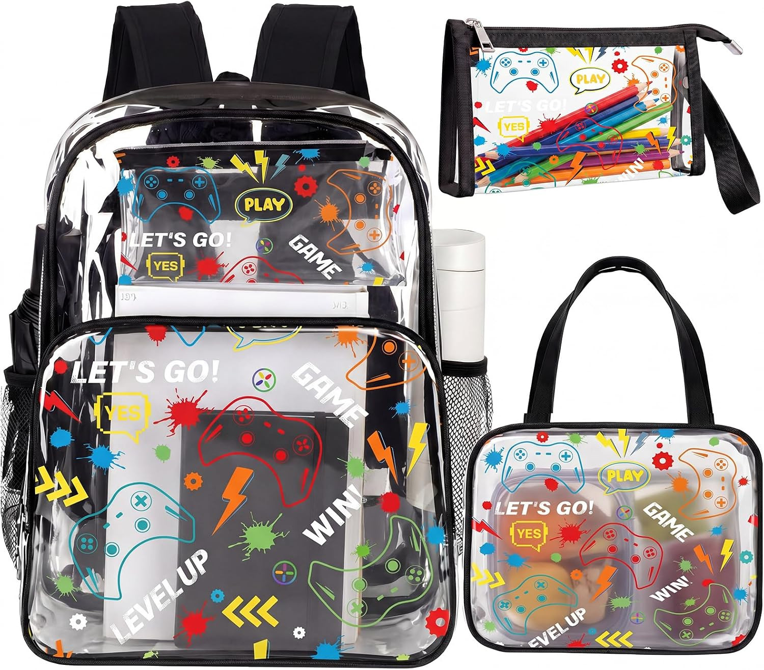 3 Pcs Clear Backpack for Heavy Duty Clear Stadium Bag Transparent Backpack with