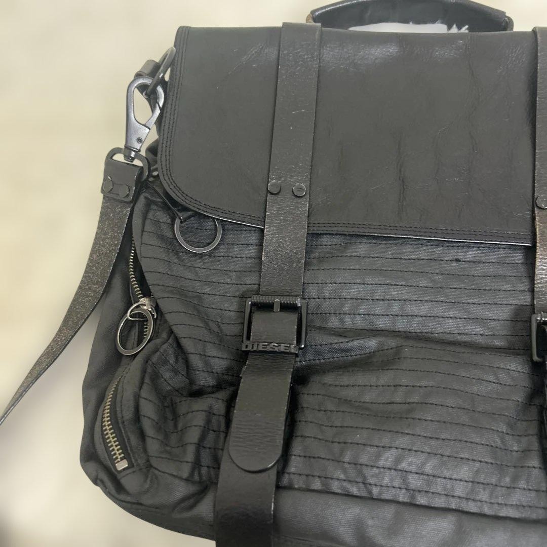 Diesel Men Archive Metal Black Shoulder Bag 34x7x37cm Luxury Modern Stylish ITA