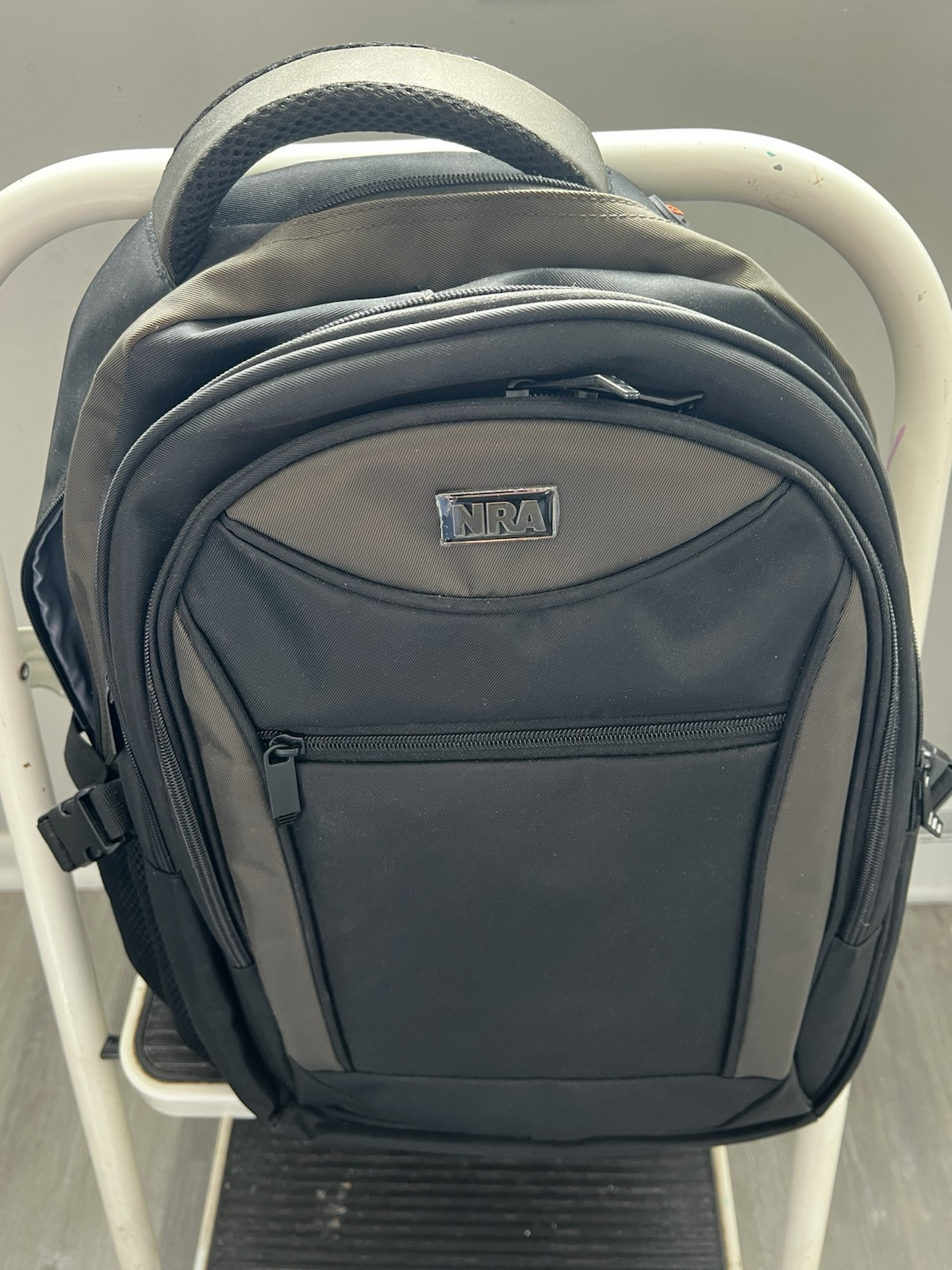 NRA Backpack National Rifle Association Logo Black Olive Laptop Bag Excellent Cn