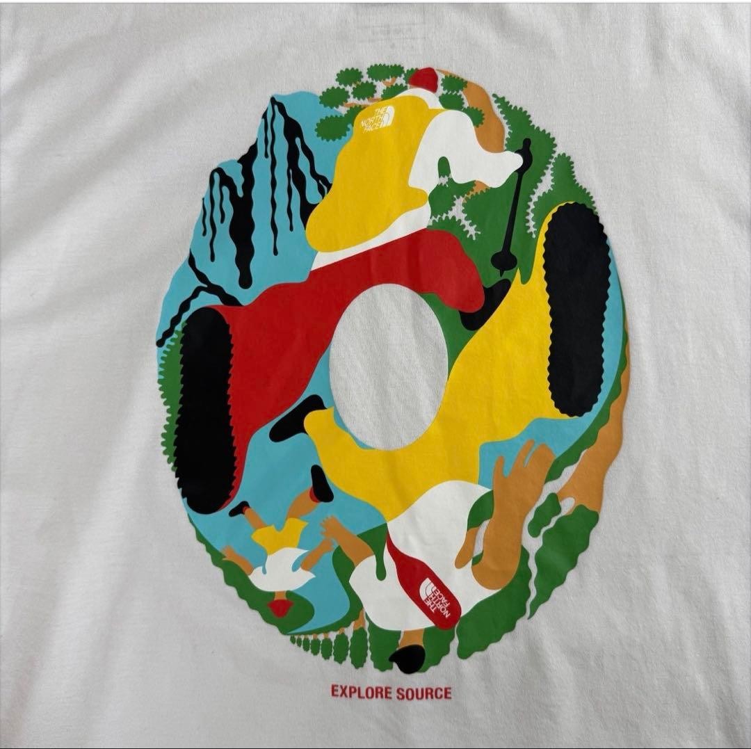 THE NORTH FACE White Backprint T Shirt M Size Short Sleeve Classic Everyday