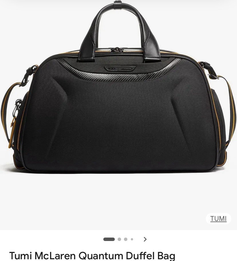 Tumi McLaren Quantum Duffel Bag $1395