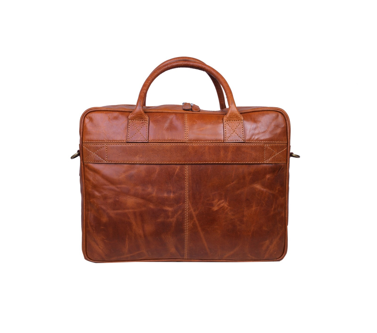 Buff Leather Messenger Laptop Bag – Handmade College Satchel
