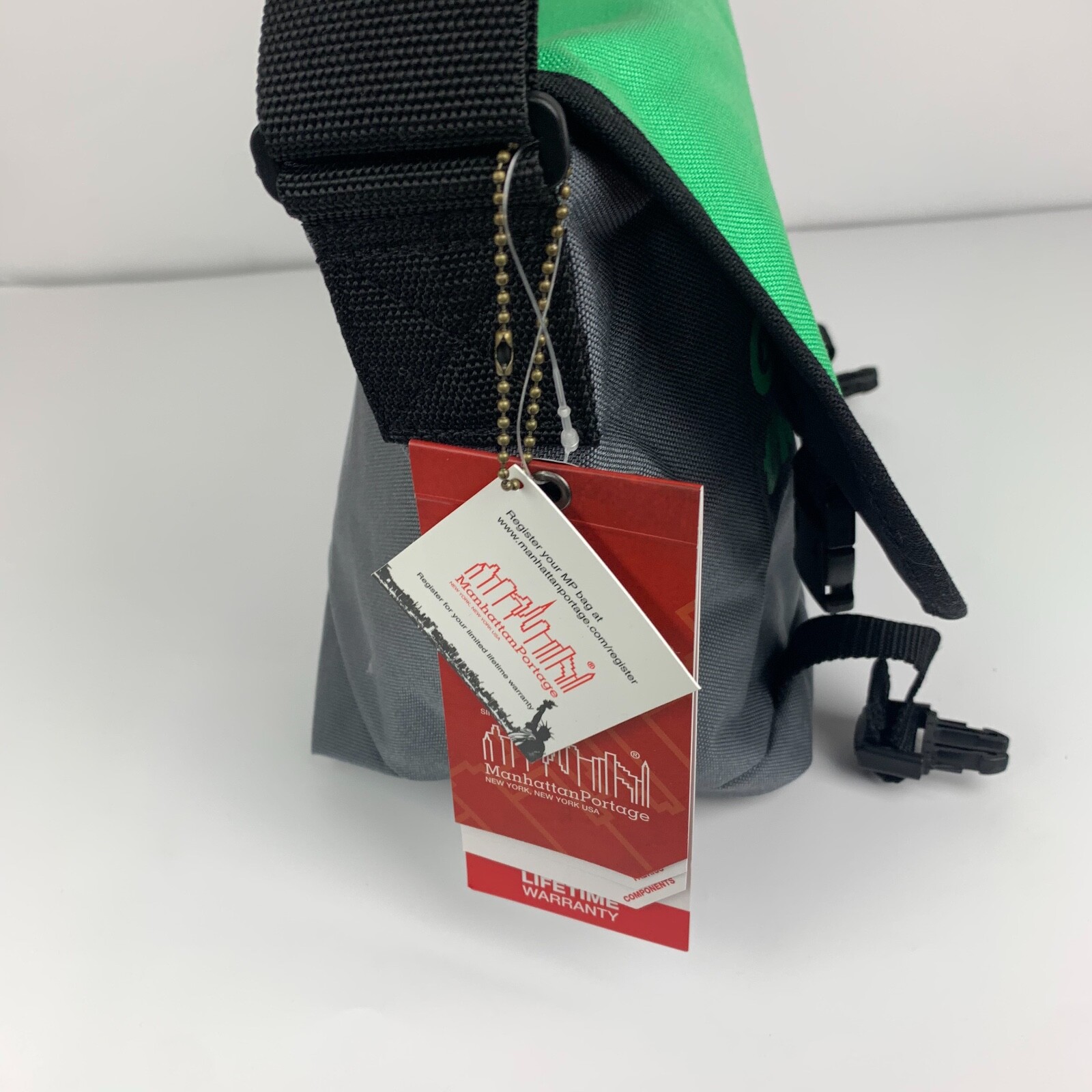 NEW Manhattan Portage Bike New York Straphanger Messenger Bag Green Grey BIKENY