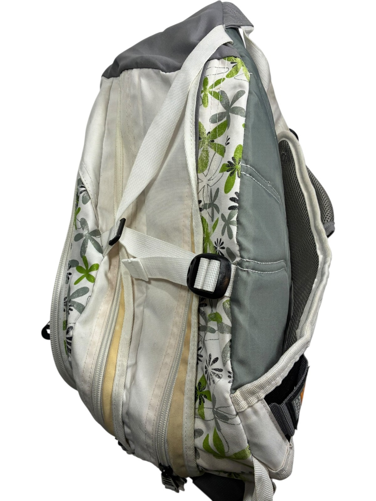 High Sierra 5420-110 backpack White with Green & Grey 70s Floral Patterns