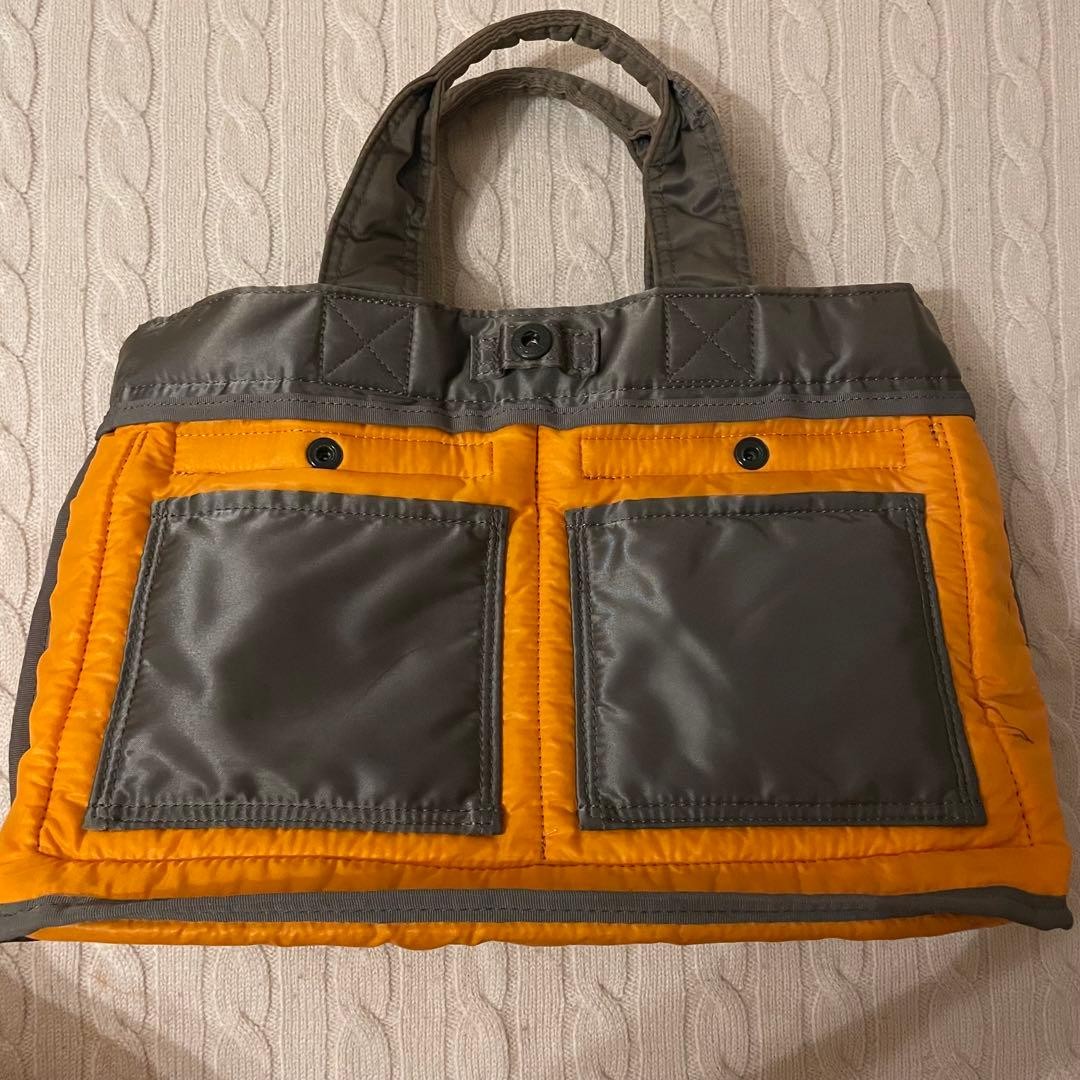 PORTER Yoshida TANKER Mini Tote Bag Handbag Silver Grey made in Japan Authentic