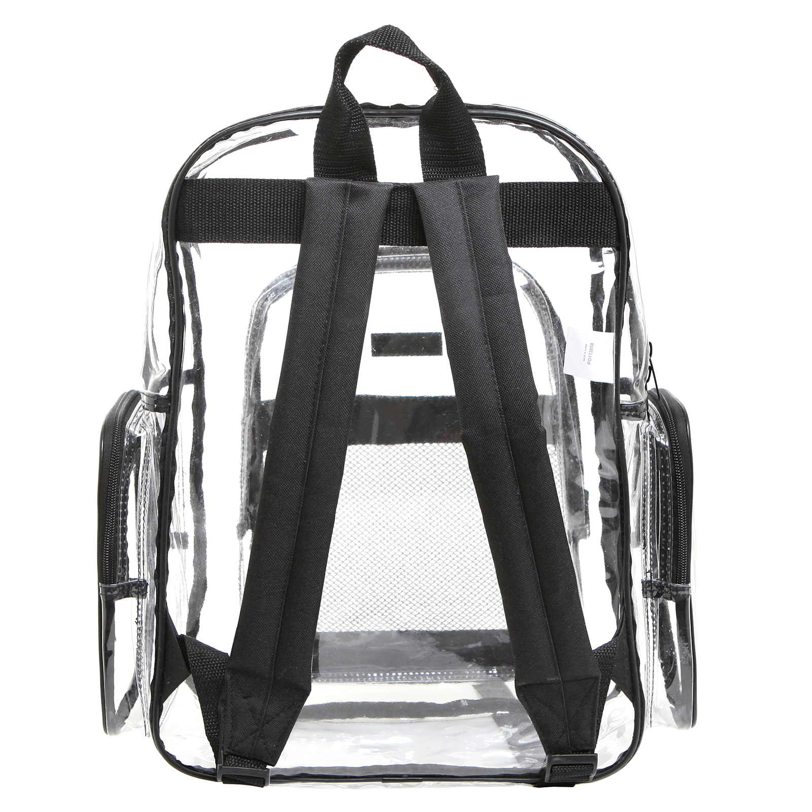 Clear Transparent PVC Multi-pockets School Backpack, Black Trim See Thru Bookbag