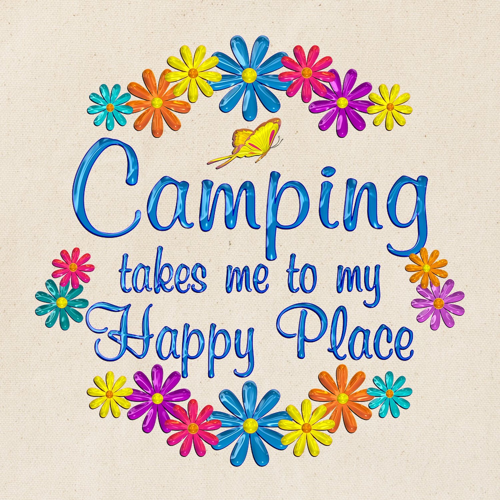 CafePress Camping Happy Place Tote Bag (1306949127)