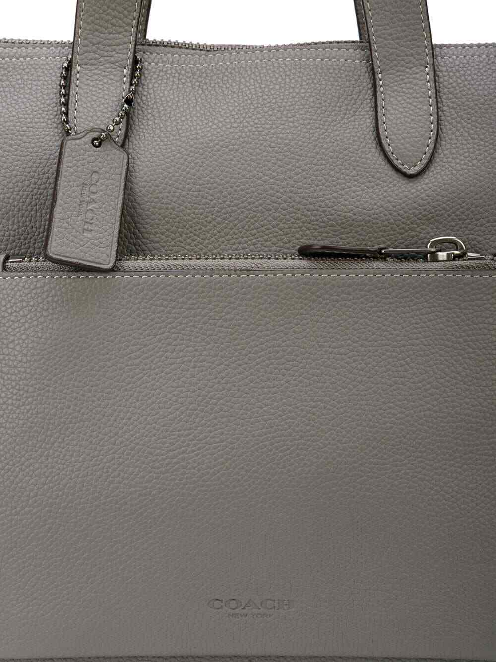 Coach Men’s Metropolitan Pebble Leather Heather Grey Soft Briefcase 32249