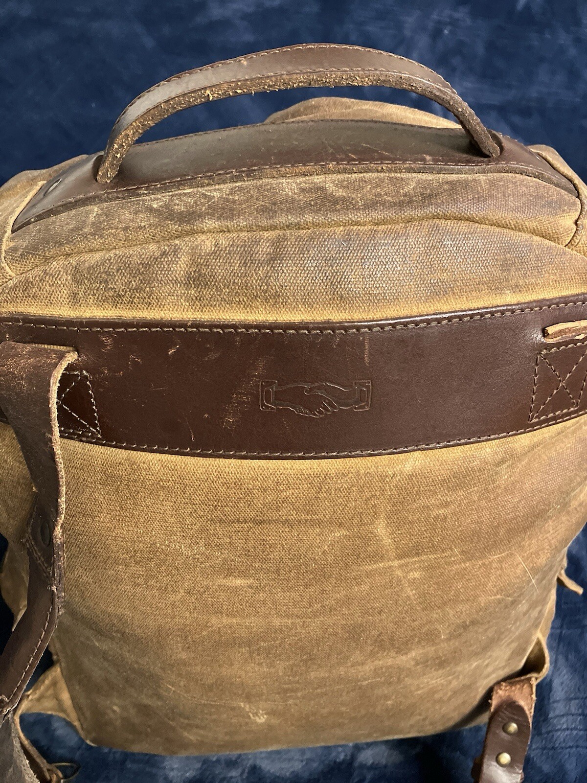 Mission Mercantile Backpack Waxed Canvas Leather Large Laptop Day Bag ISSUES