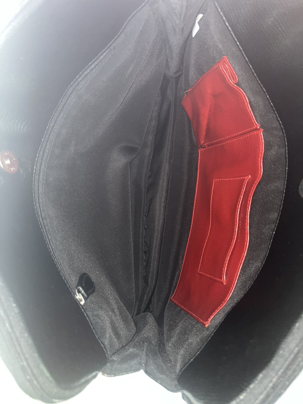 black leather briefcase with 3 pockets