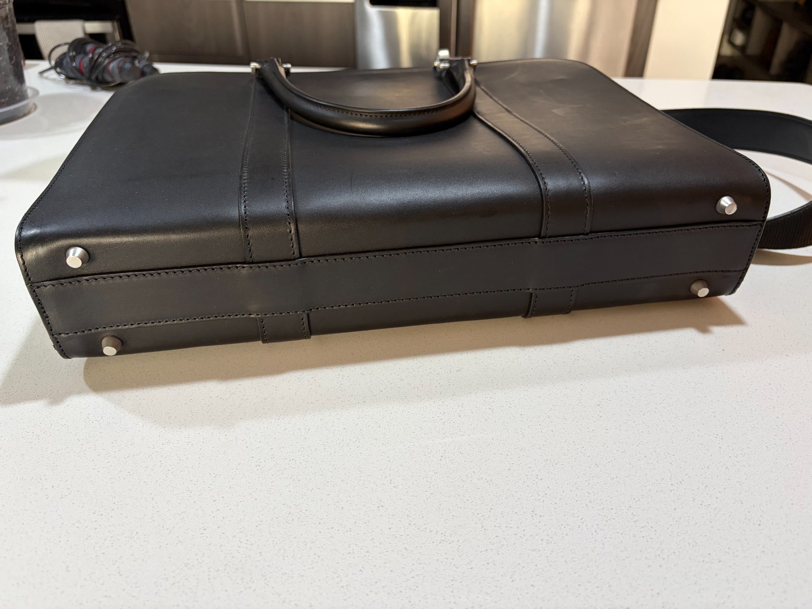 Carl Friedrik Palissy Briefcase – 10L – Black Smooth Vachetta Leather