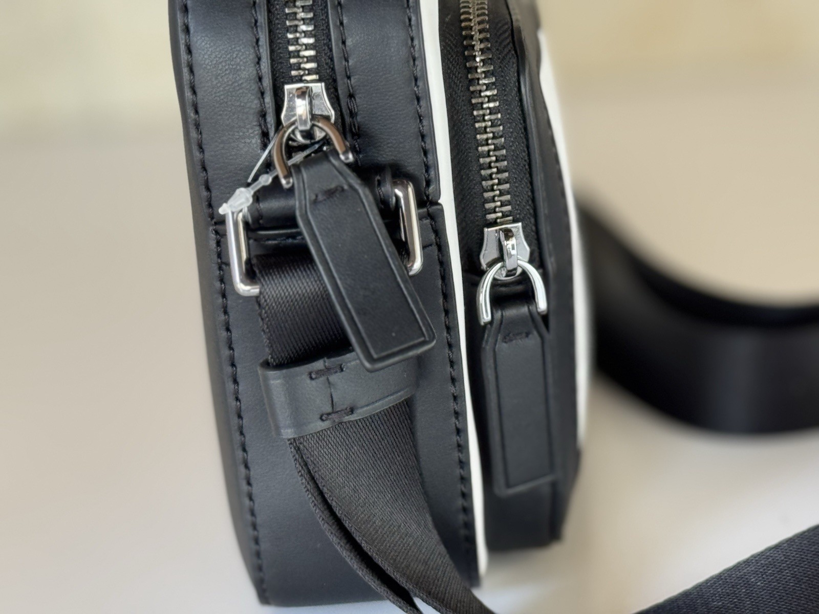 MICHAEL KORS COOPER EAST WEST CROSSBODY FLIGHT BAG MK EMBOSSED BRIGHT WHITE