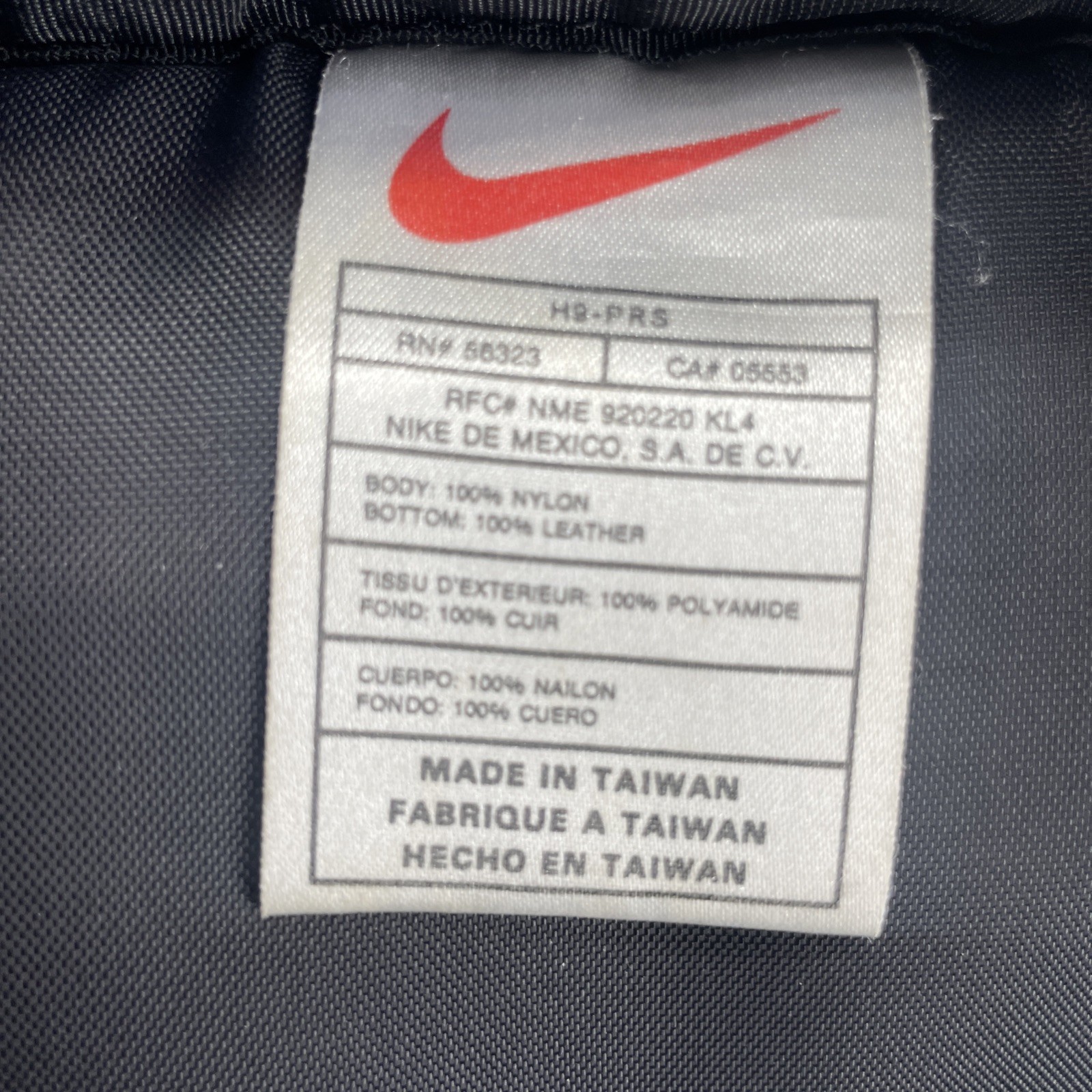 Vtg 1990s Nike Backpack Blue with Brown Suede Bottom Center SWOOSH 90s