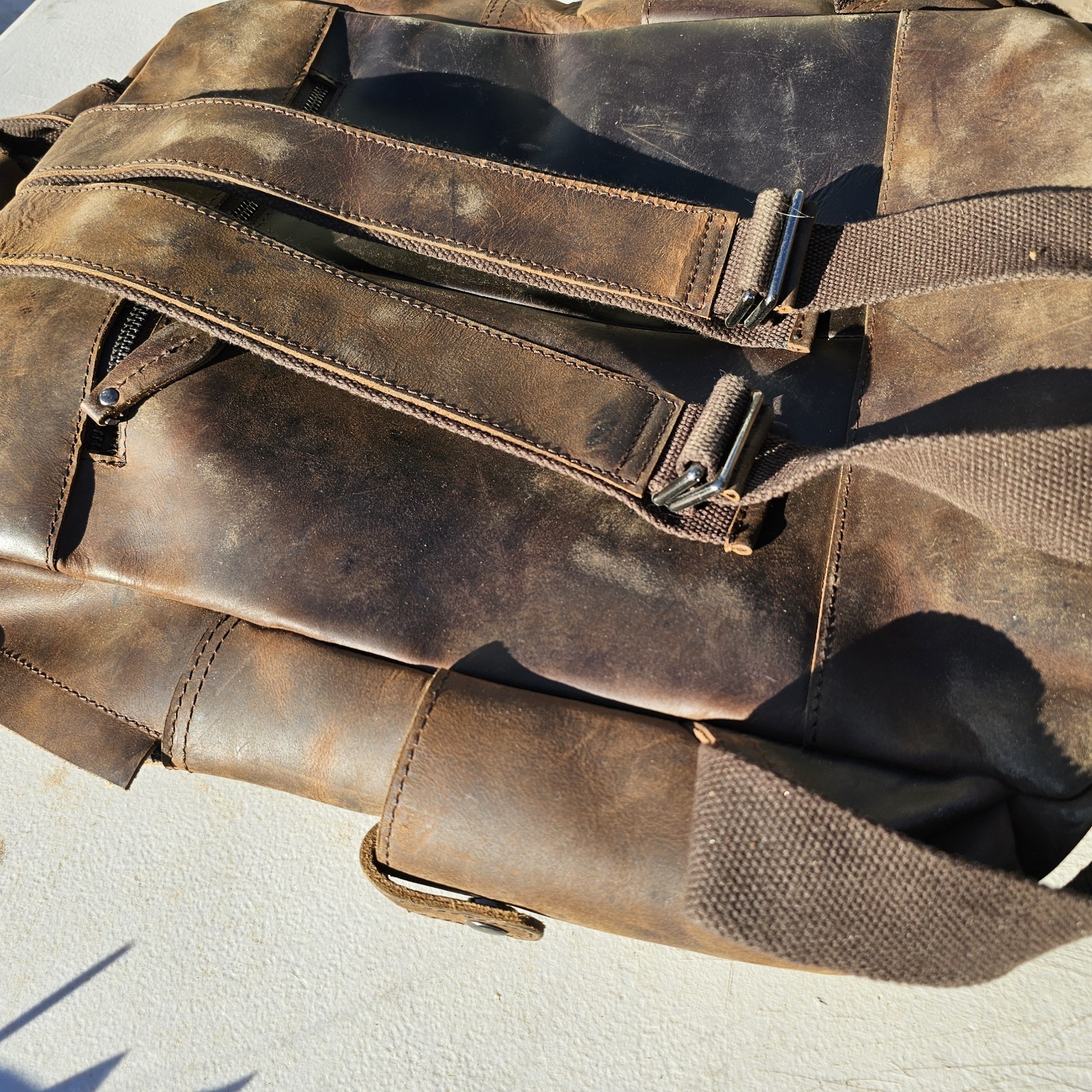 S-Zone Crazy Horse Leather-Cowhide 3-Way Carrier Backpack Business Casual Rustic