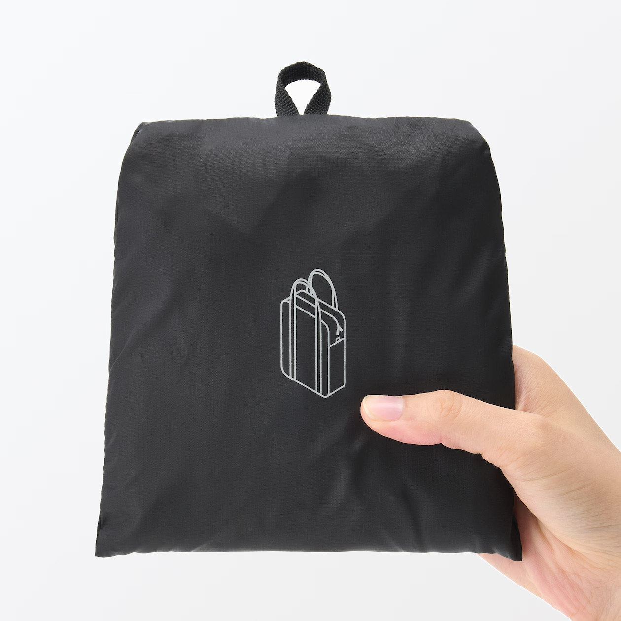 MUJI Foldable water-repellent vertical Boston bag Black