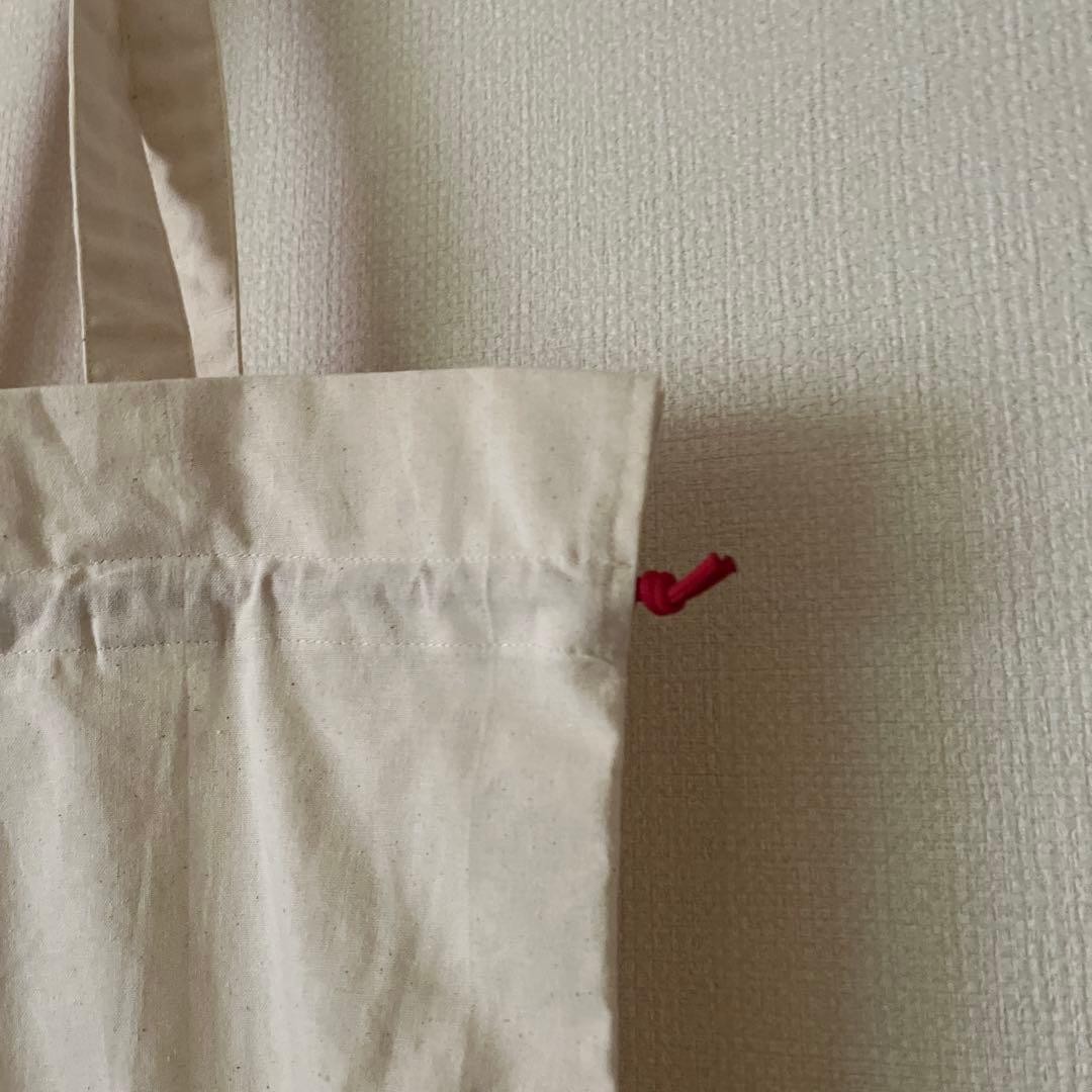 UNIQLO Cotton Tote Bag Ecru Drawstring Natural Fabric Used