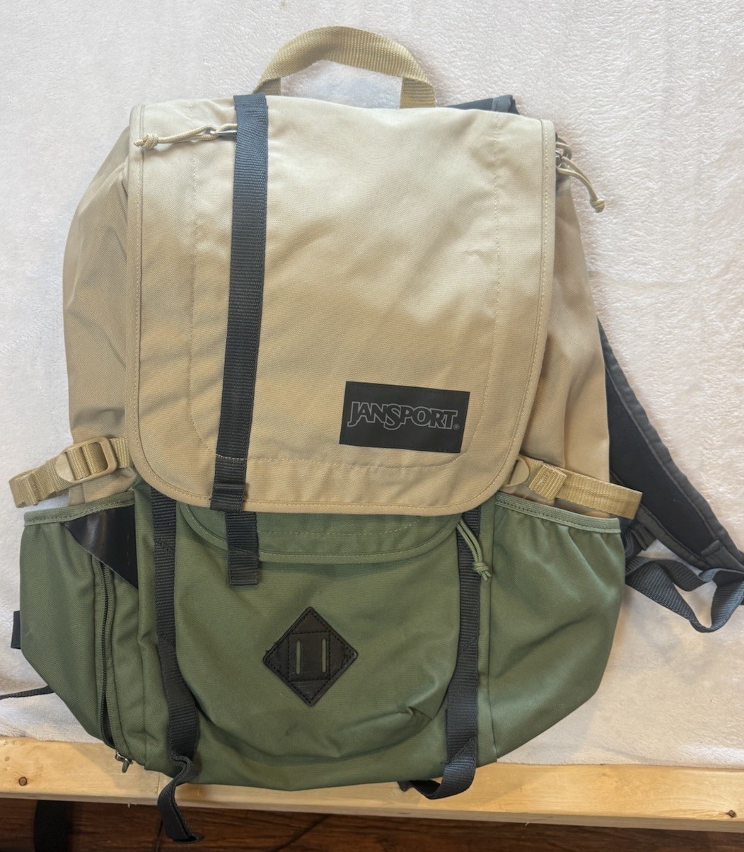 JanSport Hatchet 28L Backpack Field Tan Muted Green RARE Colorway
