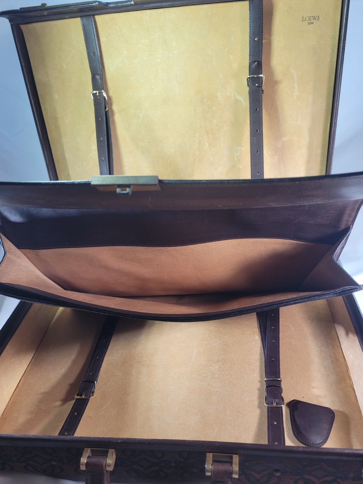 Vintage 1970s LOEWE Leather Briefcase w/ Attache Case Very Good Condition