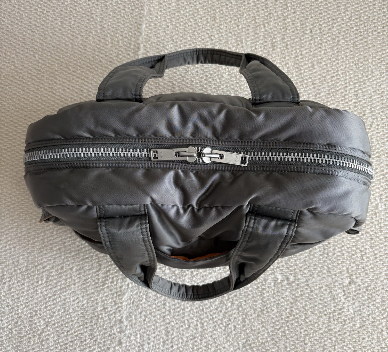 Yoshida PORTER TANKER Boston Bag (L) Nylon Silver Gray Japan 42cm×26cm×13cm