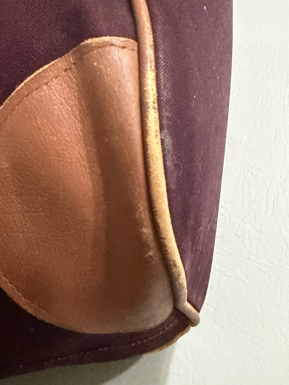 Lands End Bag Heavy Canvas Leather Duffle Deluxe Square Rigger Burgundy USA