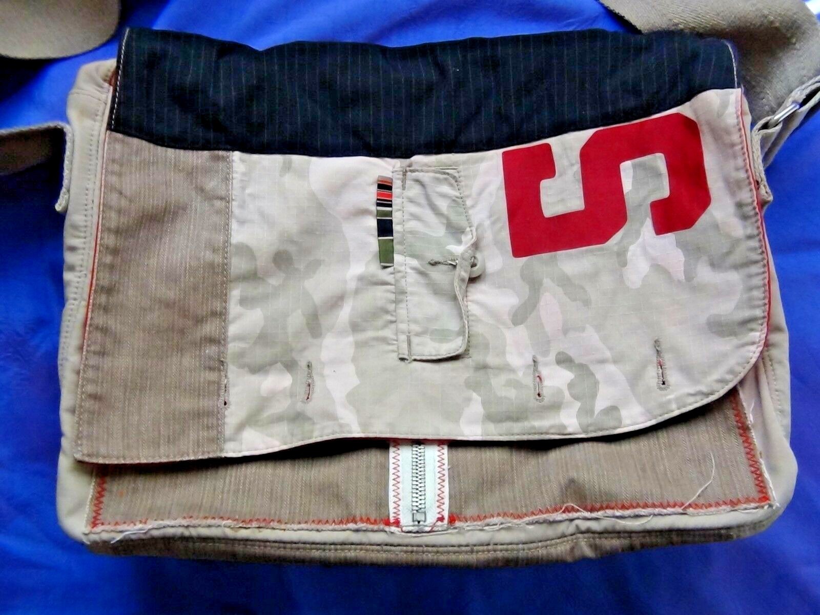 CANVAS Blend with Cross body Bag Messenger Bag Many Pockets Multicolor