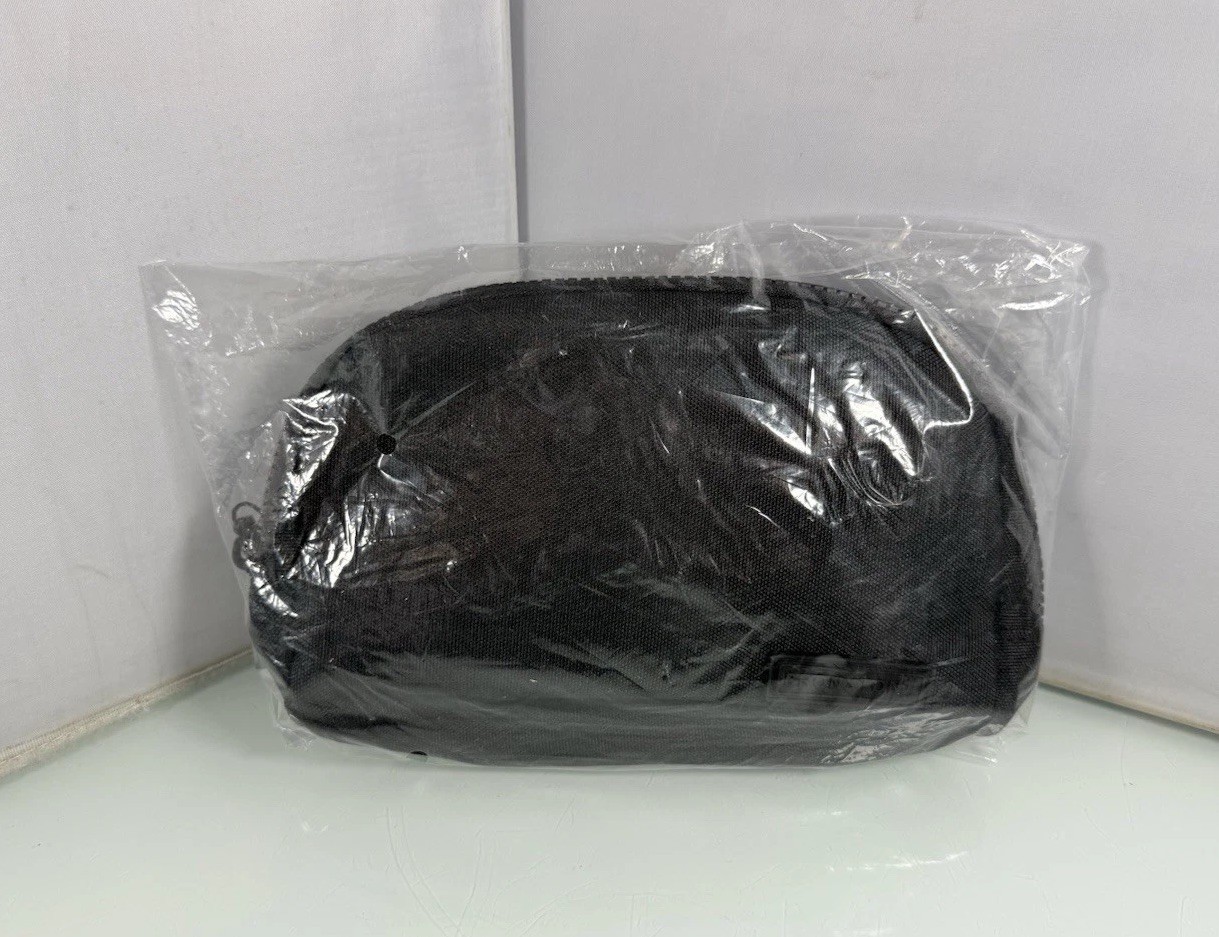 Bronxton BX Crossbody Black Nylon Waist Travel Gym Bag Small Pouch, Unisex NEW