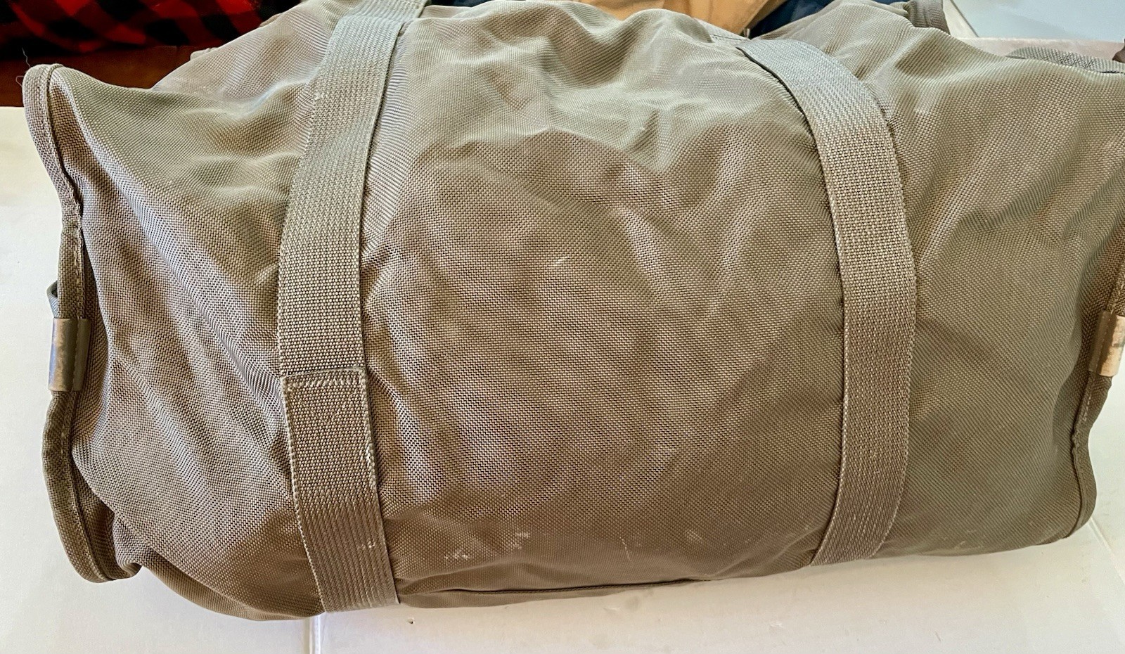 Vintage TUMI Khaki Bronze Ballistic Nylon Travel Duffle Bag Weekend Carry On 22”