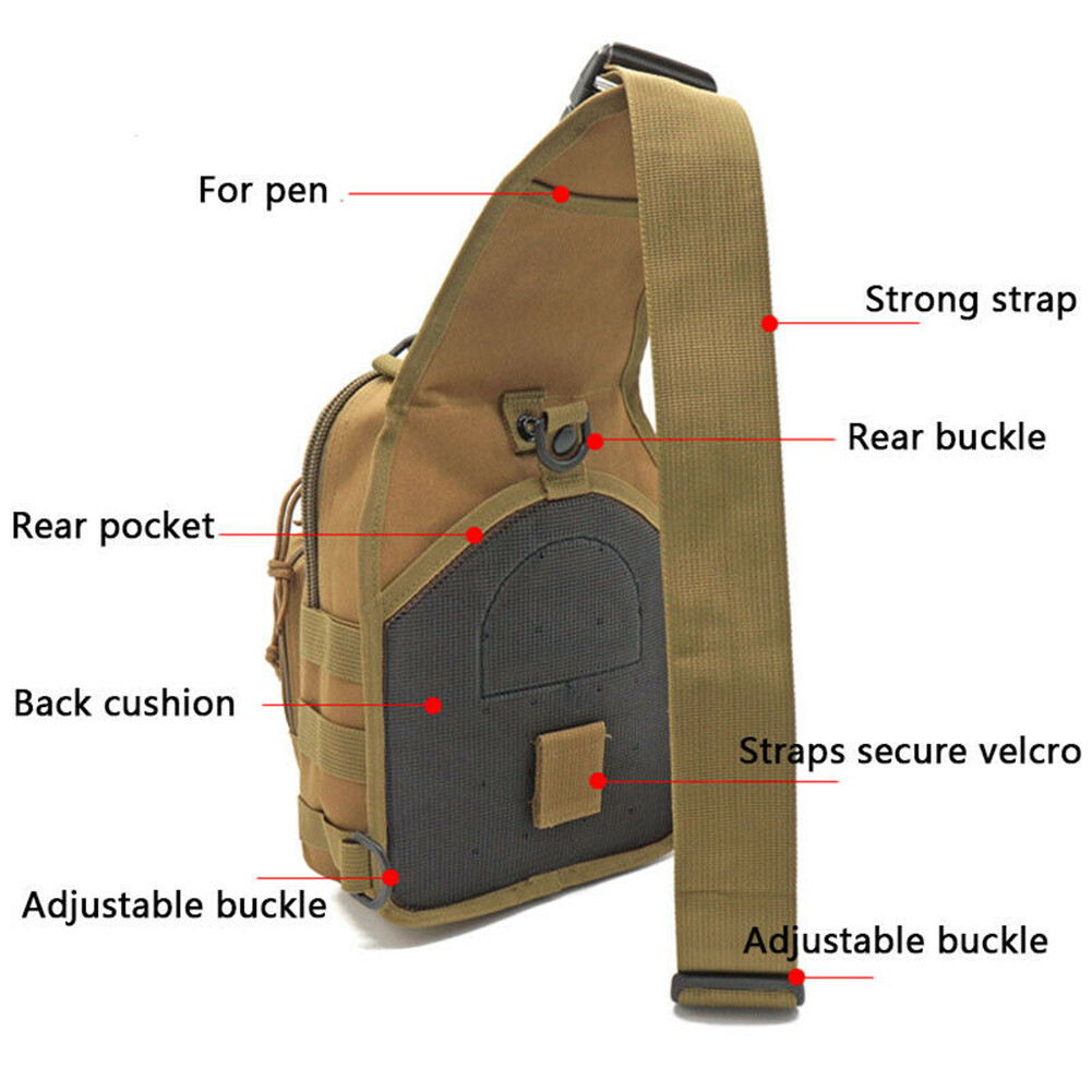 Men’s Sling Crossbody Bag Waterproof Chest Shoulder Backpack Bag Tactical Bag