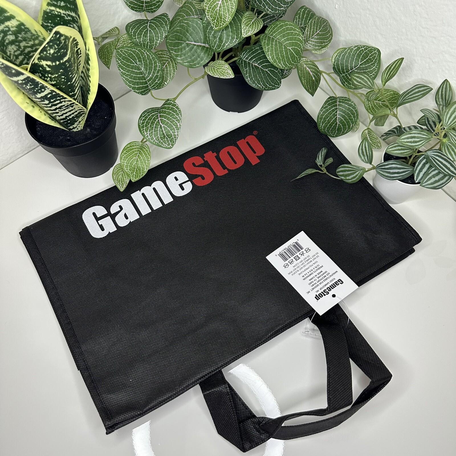 Gamestop Reusable Eco Tote Bag Black Logo 13.75 X 15.5 X 3.6 New With Tags Rare