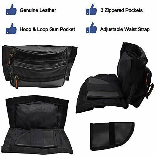 Black Tactical Pistol Concealment Fanny Pack CCW Concealed Carry Gun Pouch with